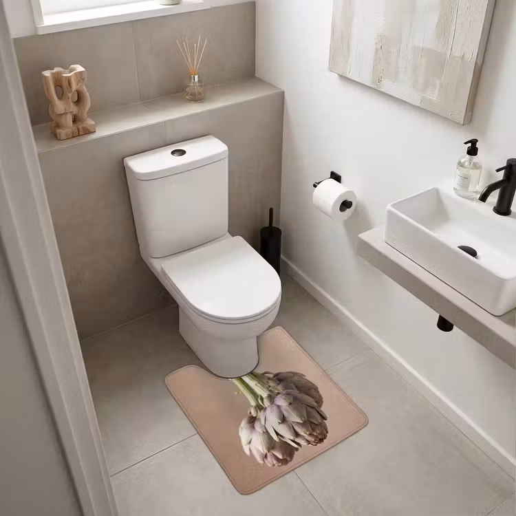 WC Vorleger - Artischocken – Hängend – Gemüse - Artisjokken - Hangend - Groenten WCmat U-uitsnede middel