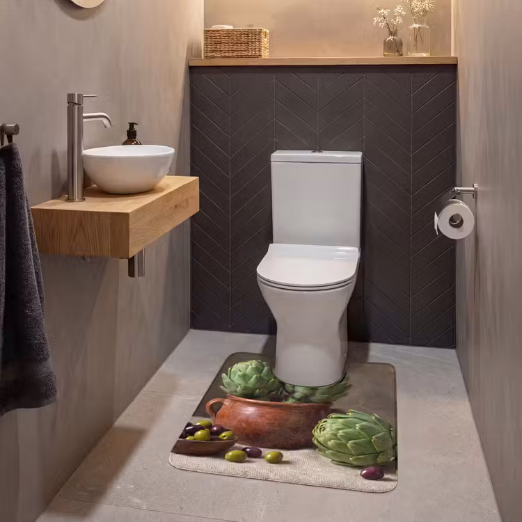 WC Vorleger - Artischocken – Oliven – Essen - Artisjokken - Olijven - Eten WCmat U-uitsnede middel
