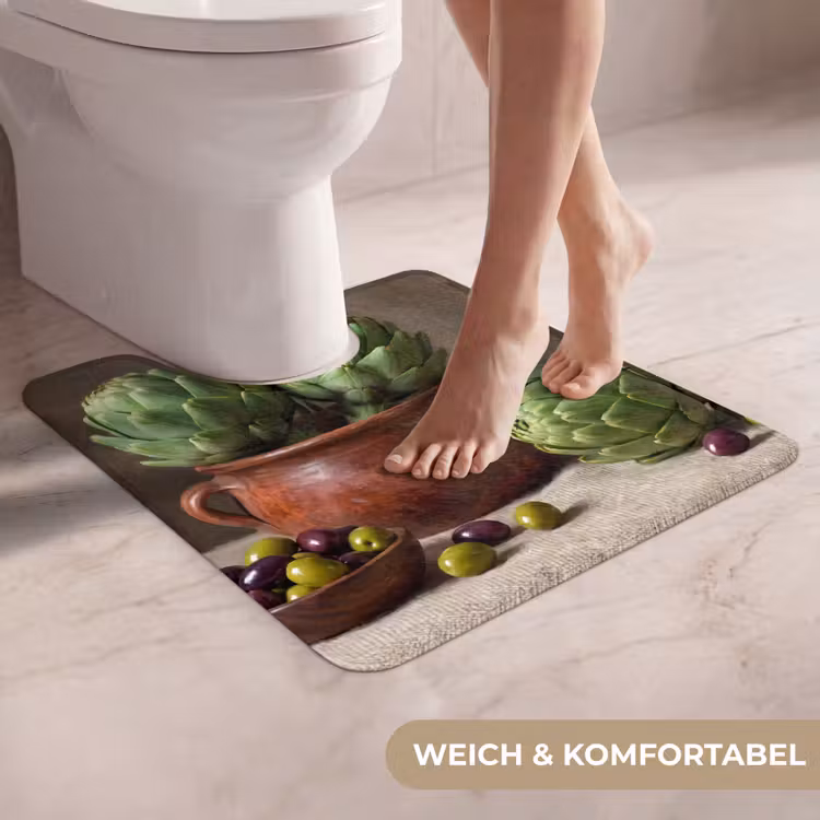 WC Vorleger - Artischocken – Oliven – Essen - Artisjokken - Olijven - Eten WCmat U-uitsnede middel