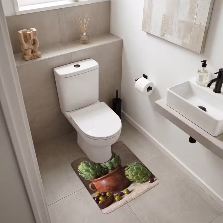 WC Vorleger - Artischocken – Oliven – Essen - Artisjokken - Olijven - Eten WCmat U-uitsnede middel