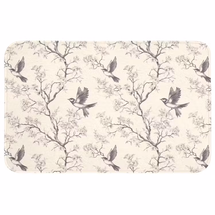 Takken - Vogels - Beige WCmat middel 1009 -3d
