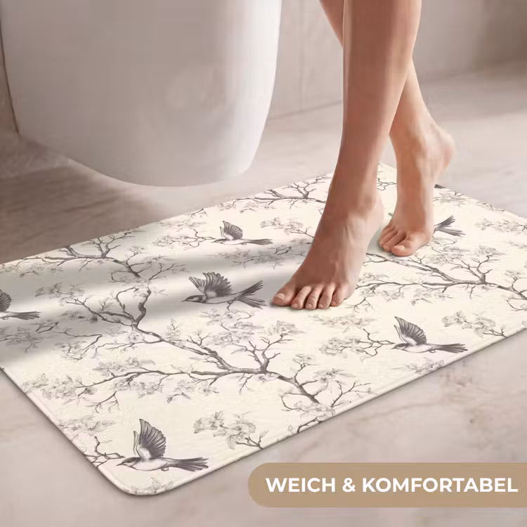 Takken - Vogels - Beige WCmat middel 1009 -USP_ZachtDE
