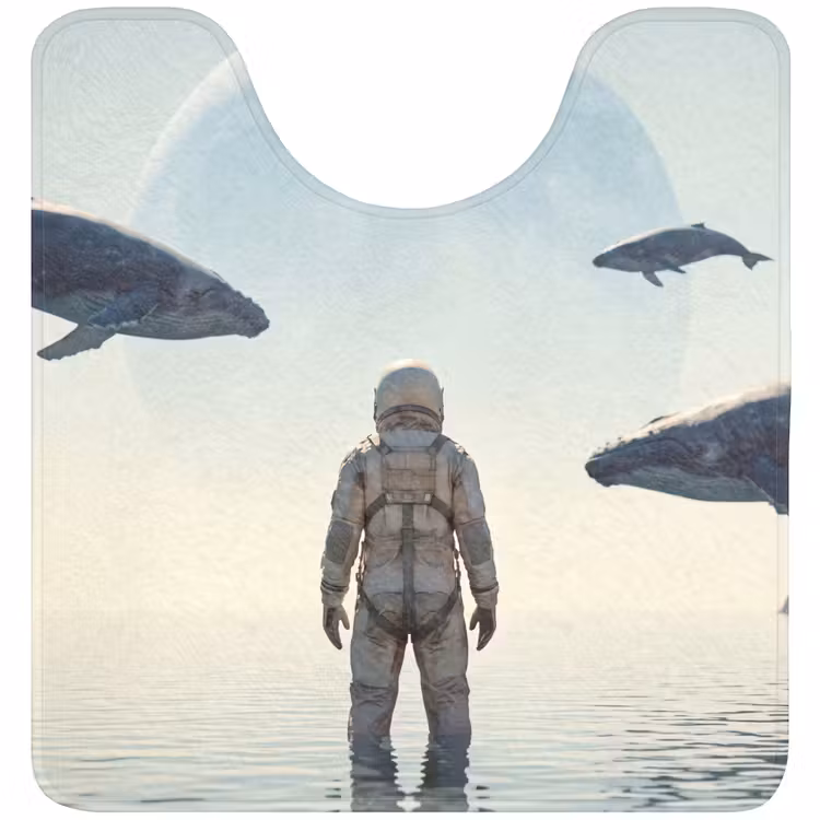 WC Vorleger - Astronaut – Wal – Fantasie - Ruimtevaarder - Walvis - Fantasie WCmat U-uitsnede middel