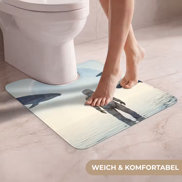 WC Vorleger - Astronaut – Wal – Fantasie - Ruimtevaarder - Walvis - Fantasie WCmat U-uitsnede middel