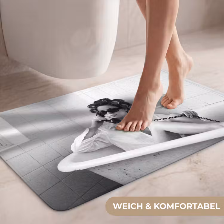 Bad - Vrouw - Zwart - Wit WCmat middel -USP_ZachtDE
