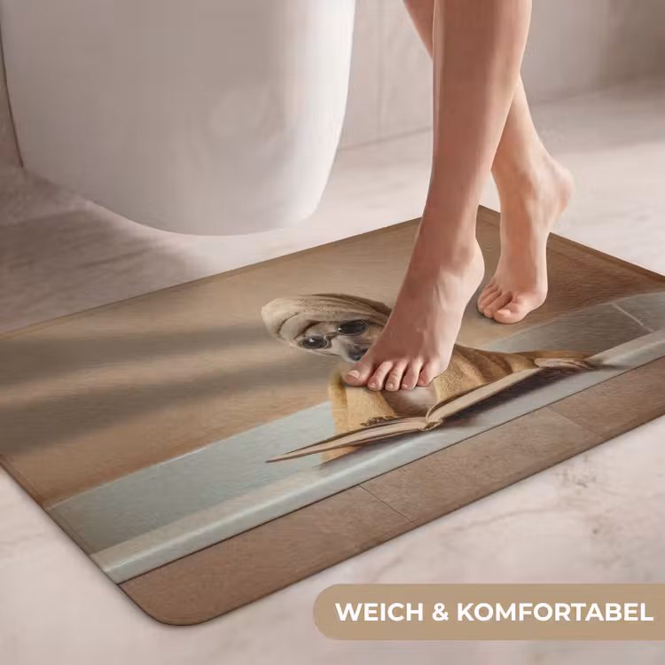 Bad - Hond - Boek - Zonnebril WCmat middel -USP_ZachtDE