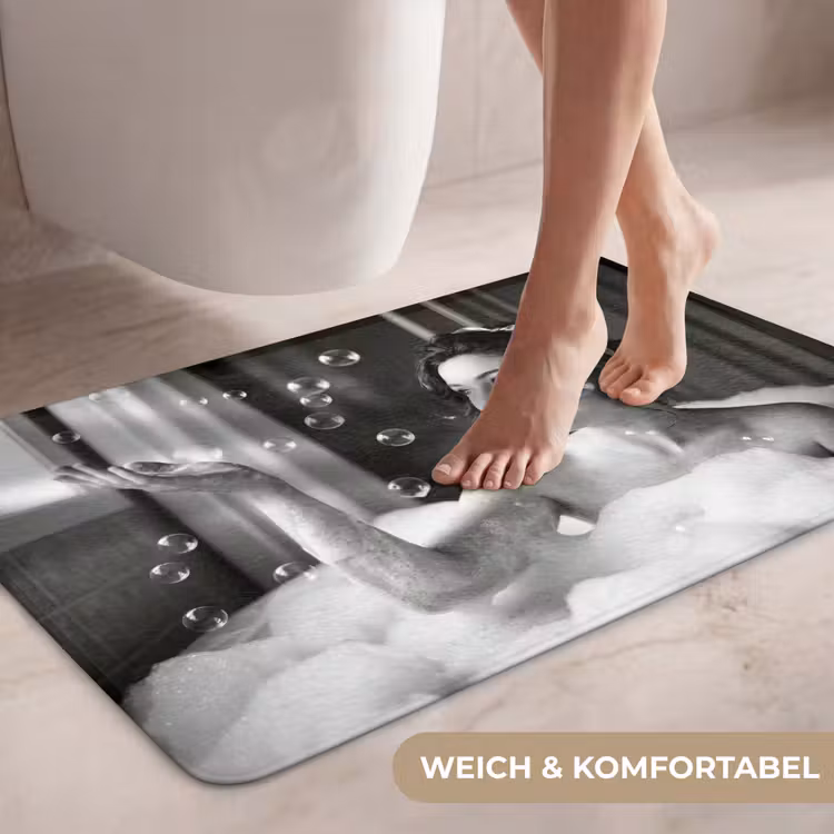 Bad - Bubbels - Zwart - Wit WCmat middel -USP_ZachtDE