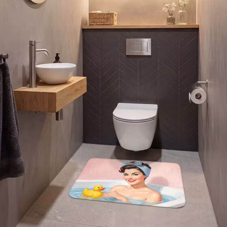 Badkamer - Eend - Blauw WCmat middel -sfeer2