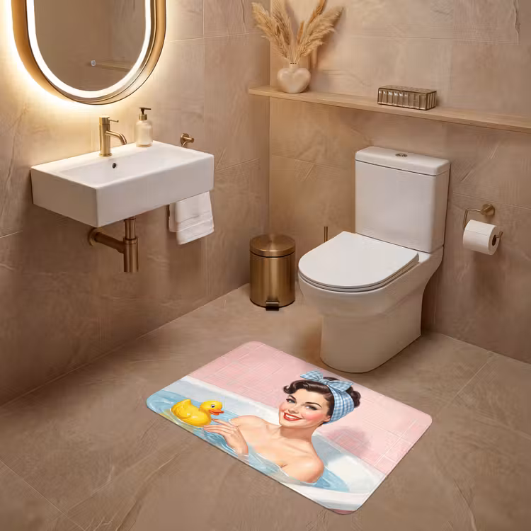 Badkamer - Eend - Blauw WCmat middel -sfeer3