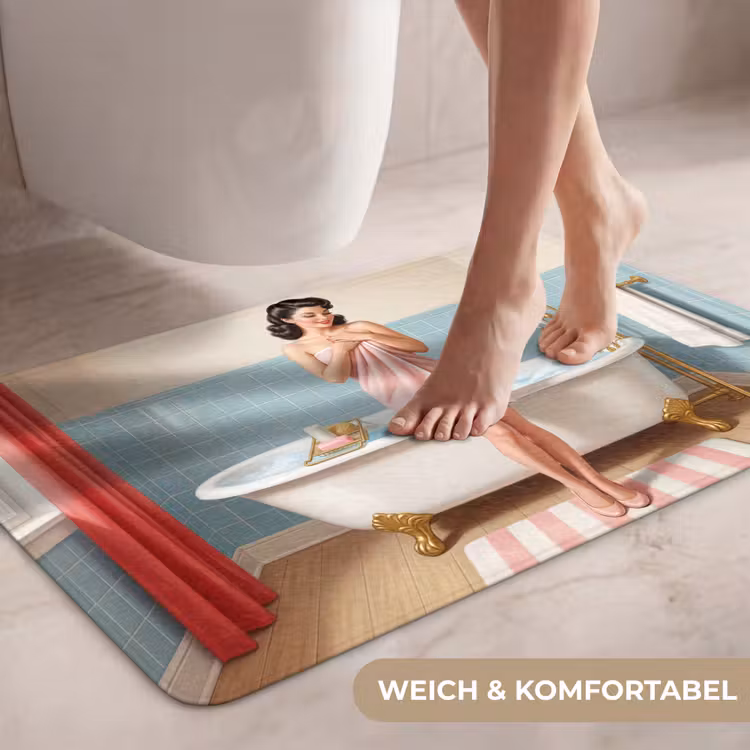 Badkamer - Vrouw - Roze WCmat middel -USP_ZachtDE