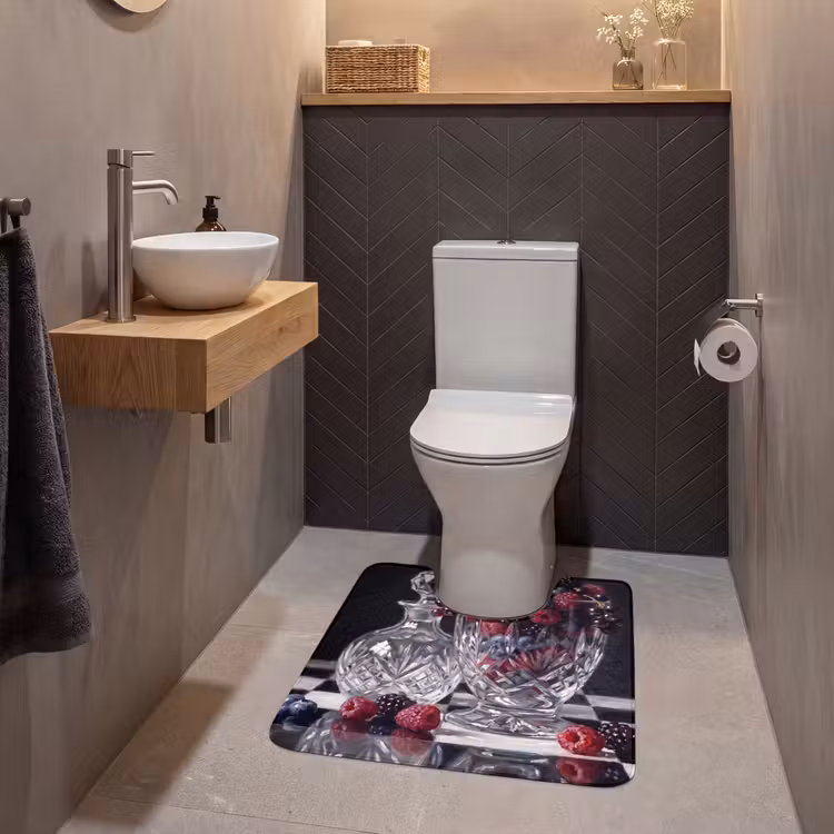 WC Vorleger - Beeren – Kristall – Stillleben - Bessen - Kristal - Stilleven WCmat U-uitsnede middel