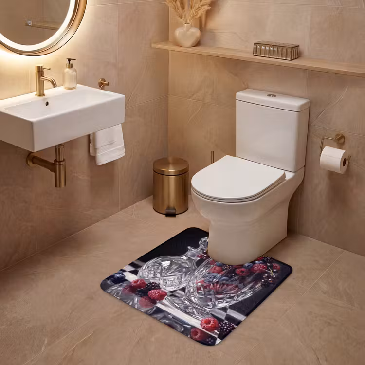 WC Vorleger - Beeren – Kristall – Stillleben - Bessen - Kristal - Stilleven WCmat U-uitsnede middel