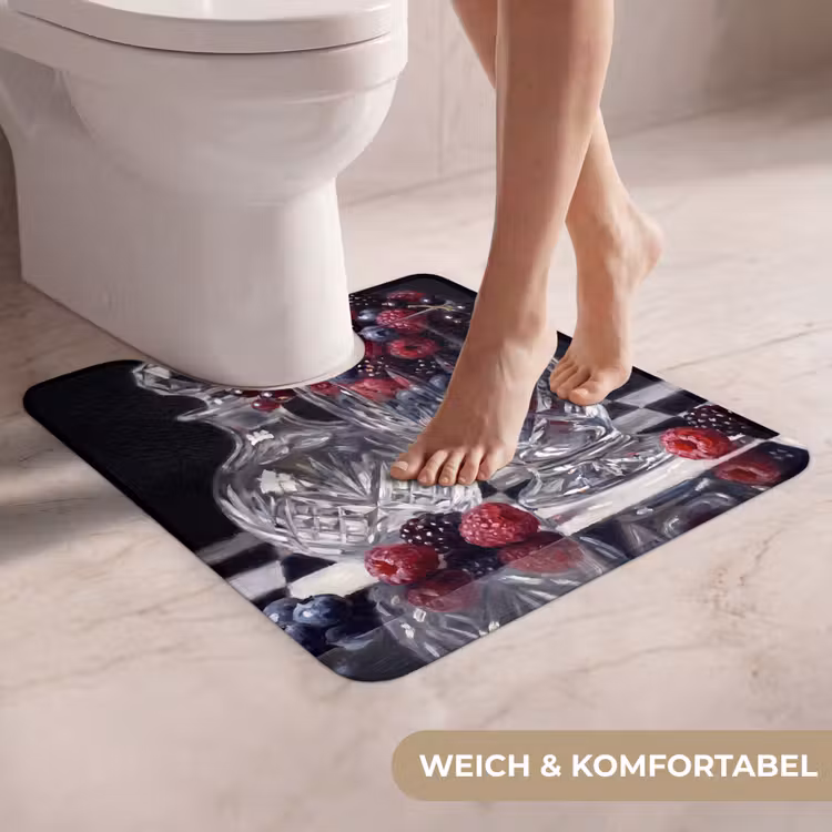 WC Vorleger - Beeren – Kristall – Stillleben - Bessen - Kristal - Stilleven WCmat U-uitsnede middel