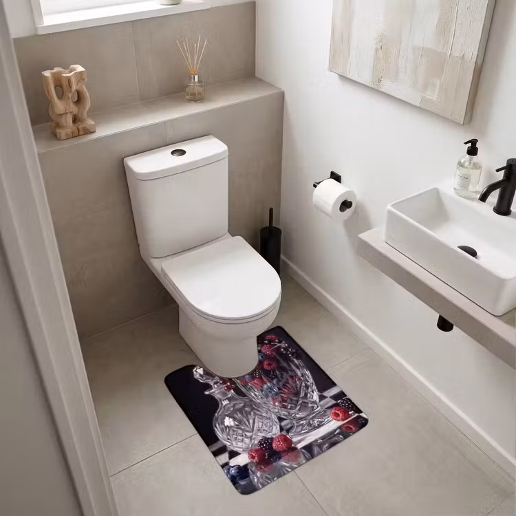 WC Vorleger - Beeren – Kristall – Stillleben - Bessen - Kristal - Stilleven WCmat U-uitsnede middel