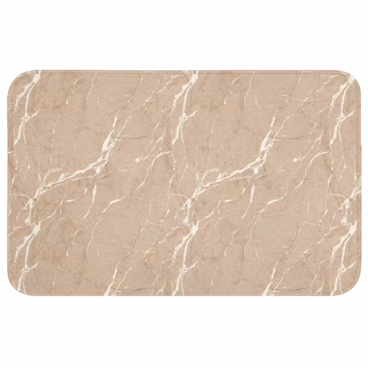 Beige - Marmer - Organisch - Wit WCmat middel 1009 -3d