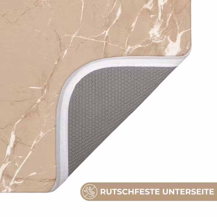 Beige - Marmer - Organisch - Wit WCmat middel 1009 -USP_AntislipDE