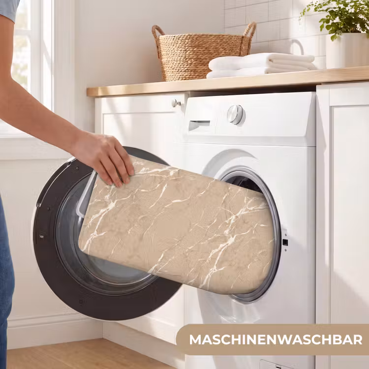 Beige - Marmer - Organisch - Wit WCmat middel 1009 -USP_WasbaarDE