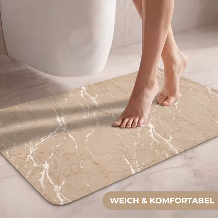 Beige - Marmer - Organisch - Wit WCmat middel 1009 -USP_ZachtDE