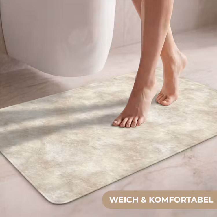 Beige - Reliëfstructuur - Natuursteen WCmat middel 1009 -USP_ZachtDE