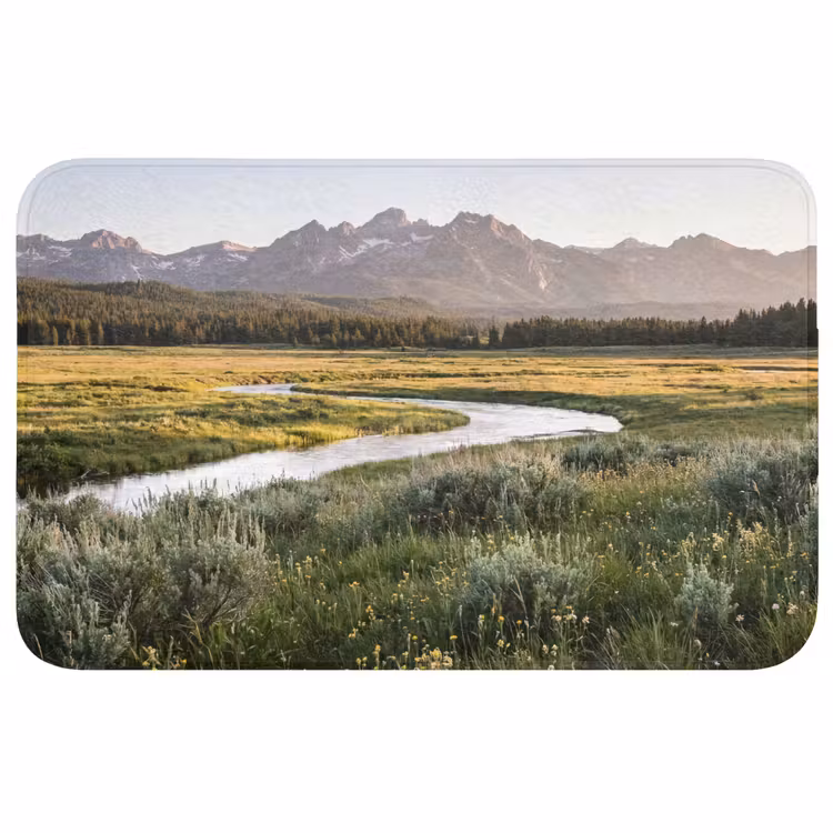 Berglandschap - Rivier - Bos WCmat middel -3d