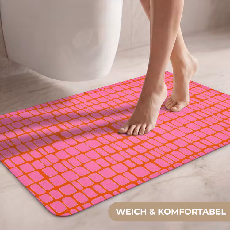 Organisch - Raster - Roze WCmat middel 1009 -USP_ZachtDE