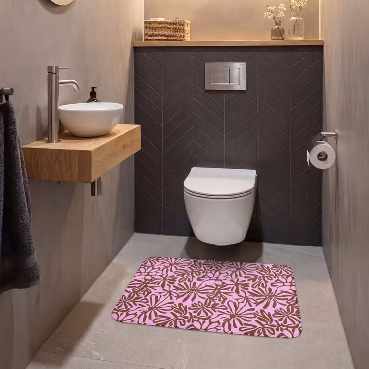 Organisch - Patroon - Roze WCmat middel 1009 -sfeer2
