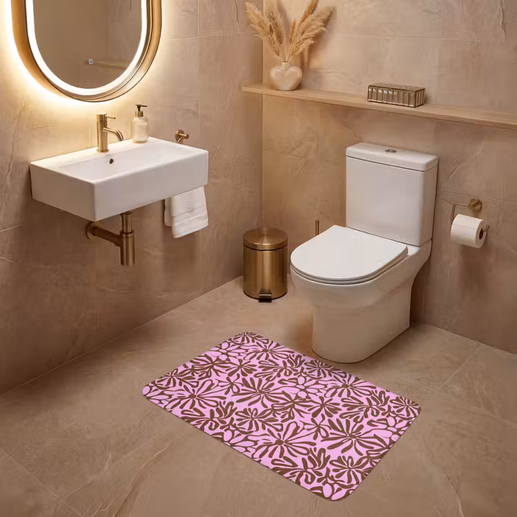Organisch - Patroon - Roze WCmat middel 1009 -sfeer3