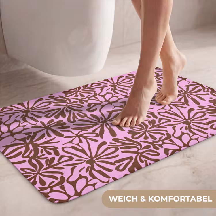 Organisch - Patroon - Roze WCmat middel 1009 -USP_ZachtDE
