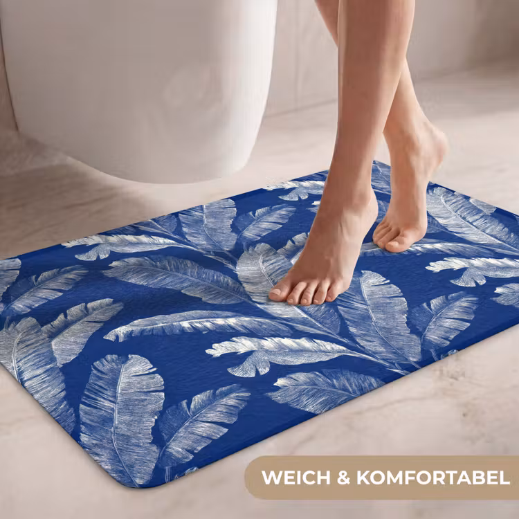 Blad - Palm - Blauw WCmat middel 1009 -USP_ZachtDE