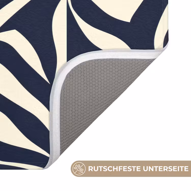 Bladvormen - Blauw - Patroon - Wit WCmat middel 1009 -USP_AntislipDE