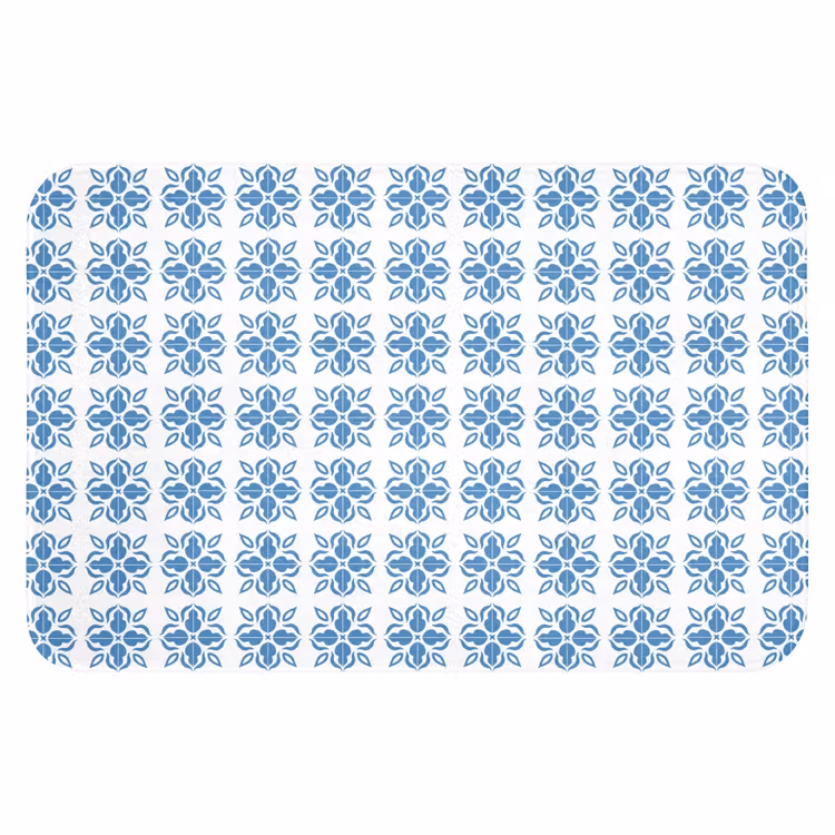 Blauw - Wit - Tegel - Patroon WCmat klein 1009 -3d