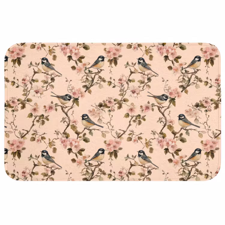 Bloesem - Koolmees - Roze WCmat middel 1009 -3d