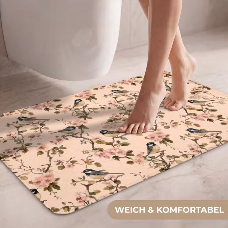 Bloesem - Koolmees - Roze WCmat middel 1009 -USP_ZachtDE