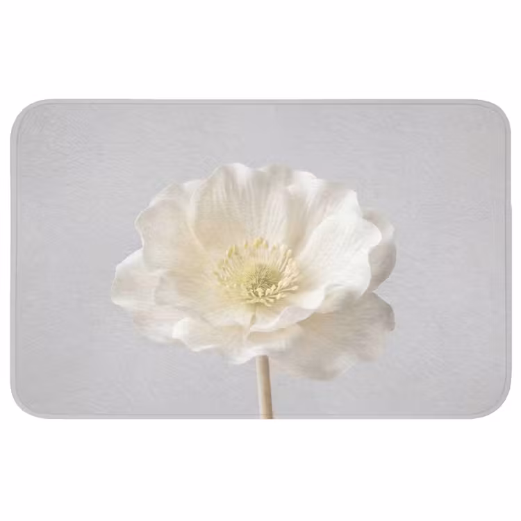 Bloem - Minimalistisch -Wit WCmat middel -3d