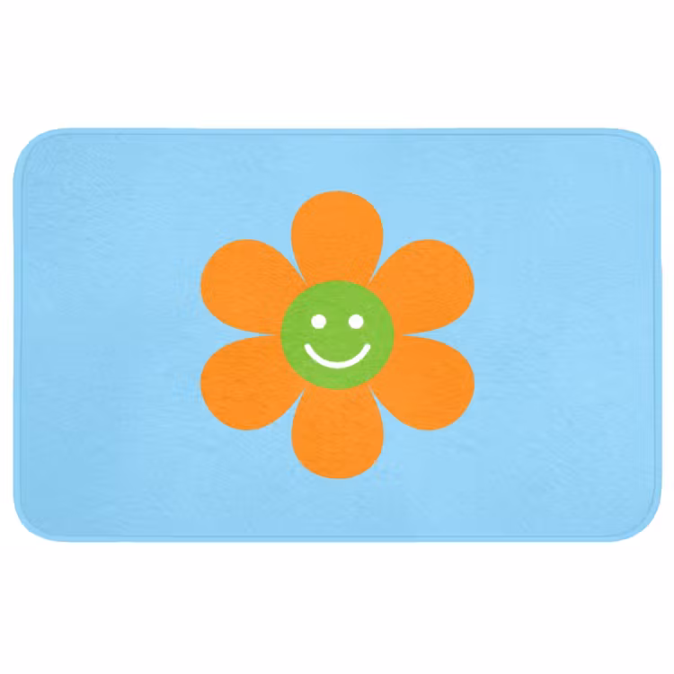Bloem - Smiley - Kleurrijk WCmat middel -3d
