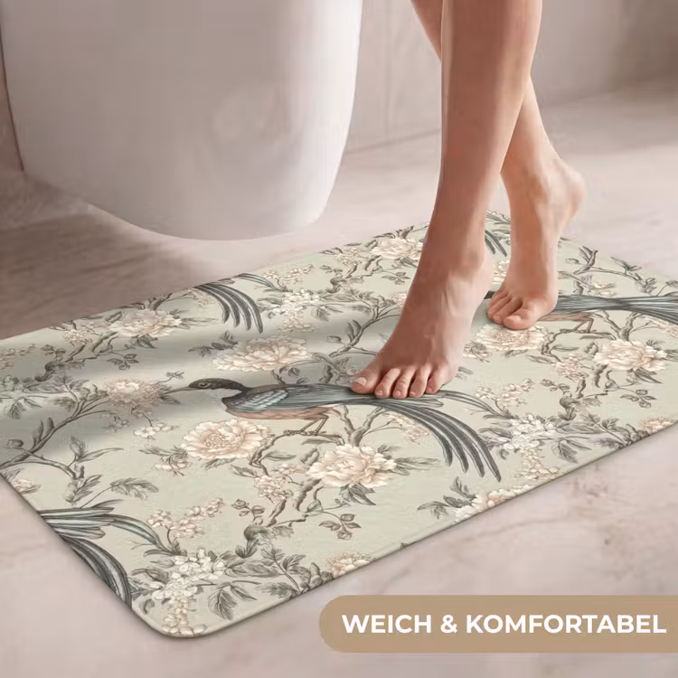 Bloem - Vogel - Kleurrijk WCmat middel 1009 -USP_ZachtDE