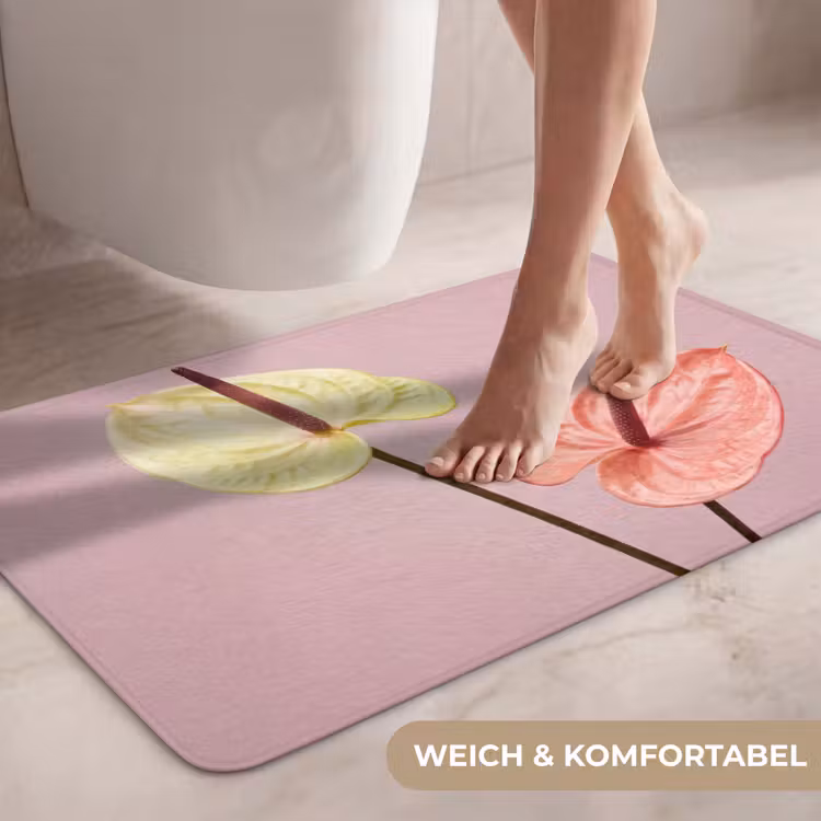 Bloemen - Anthuriums - Geel - Roze WCmat middel -USP_ZachtDE