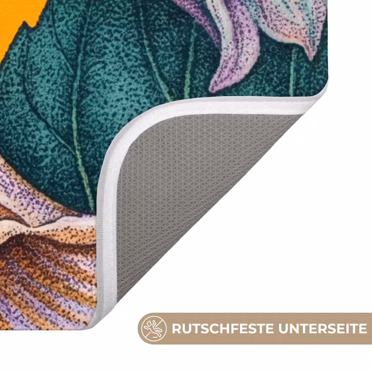 WC Vorleger - Blumen – Botanik – Gelb - Bloemen - Botanisch - Geel WCmat U-uitsnede middel