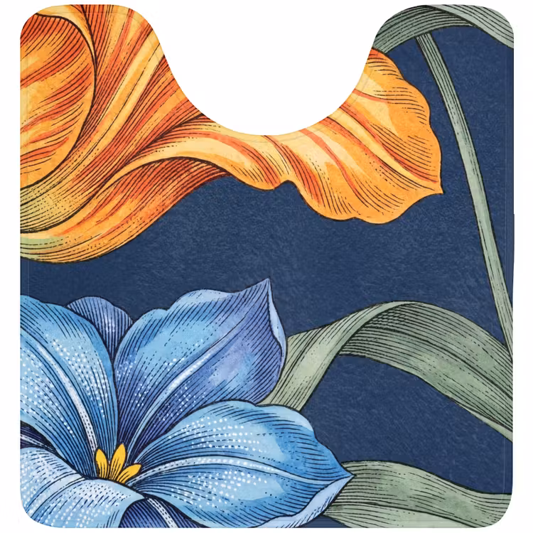 WC Vorleger - Blumen – Botanik – Muster - Bloemen - Botanisch - Patroon WCmat U-uitsnede middel
