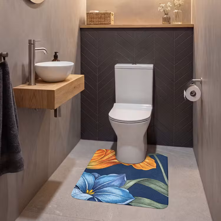 WC Vorleger - Blumen – Botanik – Muster - Bloemen - Botanisch - Patroon WCmat U-uitsnede middel