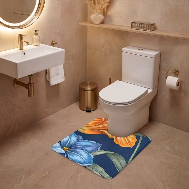 WC Vorleger - Blumen – Botanik – Muster - Bloemen - Botanisch - Patroon WCmat U-uitsnede middel