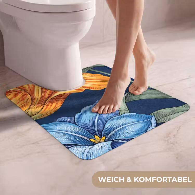 WC Vorleger - Blumen – Botanik – Muster - Bloemen - Botanisch - Patroon WCmat U-uitsnede middel