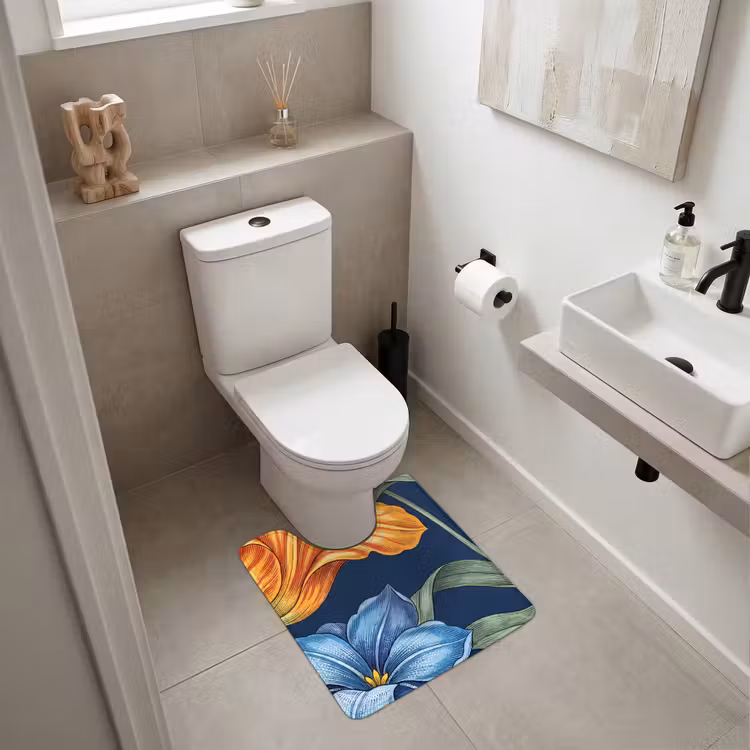 WC Vorleger - Blumen – Botanik – Muster - Bloemen - Botanisch - Patroon WCmat U-uitsnede middel