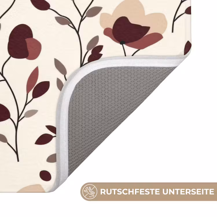 Bloemen - Botanisch - Bordeaux WCmat middel 1009 -USP_AntislipDE