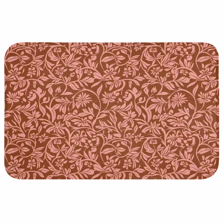 Bloemen - Print - Roze WCmat middel 1009 -3d