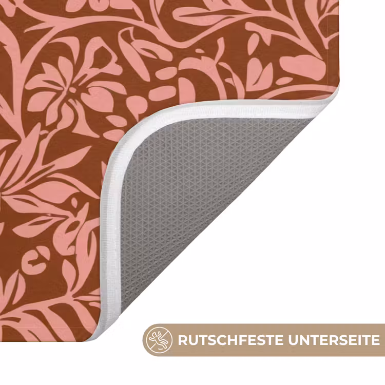 Bloemen - Print - Roze WCmat middel 1009 -USP_AntislipDE