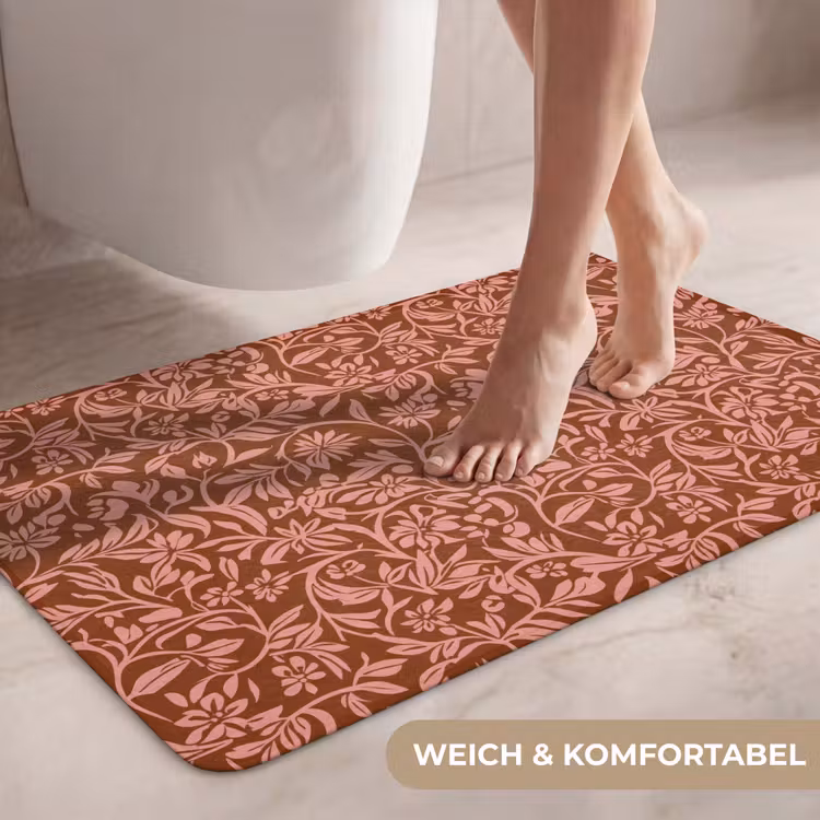 Bloemen - Print - Roze WCmat middel 1009 -USP_ZachtDE