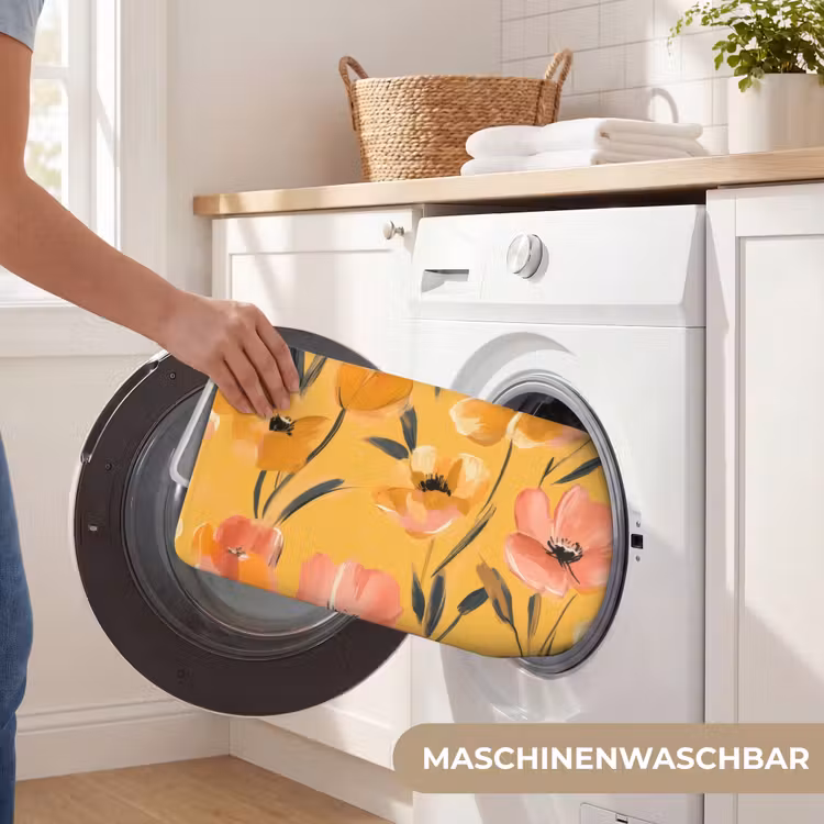 Bloemen - Geschilderd - Geel WCmat middel -USP_WasbaarDE