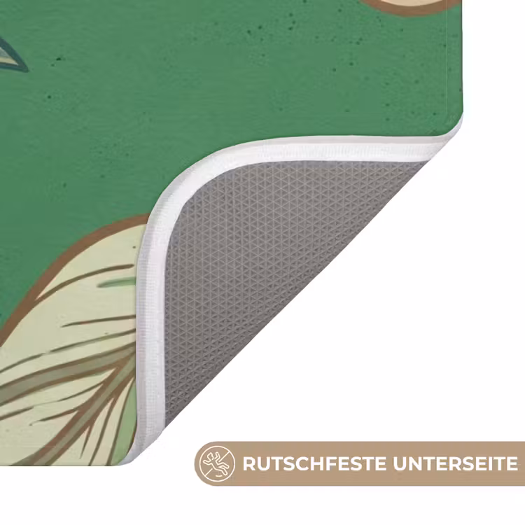 WC Vorleger - Blumen – Grün – Illustration - Bloemen - Groen - Illustratie WCmat U-uitsnede middel