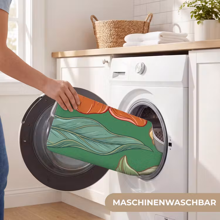 WC Vorleger - Blumen – Grün – Illustration - Bloemen - Groen - Illustratie WCmat U-uitsnede middel